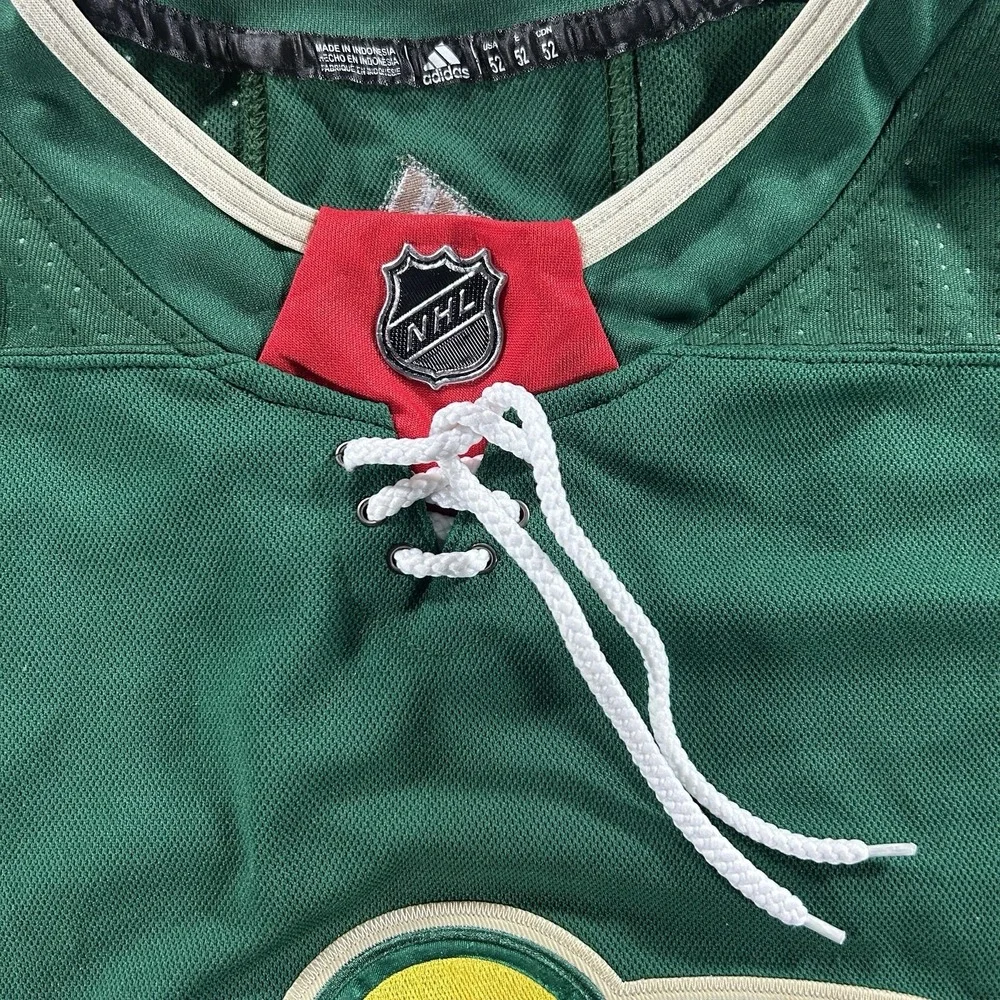Jason Zucker Minnesota Wild Adidas Hockey Jersey‎ 52 Authentic Fight Strap